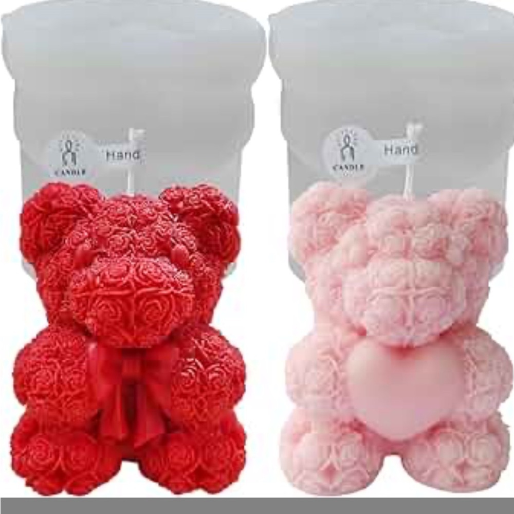 One Teddy love bear candle